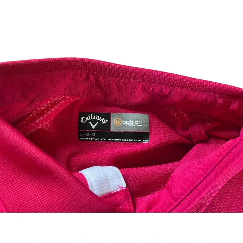 Callaway Polo Shirt Mens Golf Short Sleeve Opti Dri Red LARGE - Picture 5 of 5